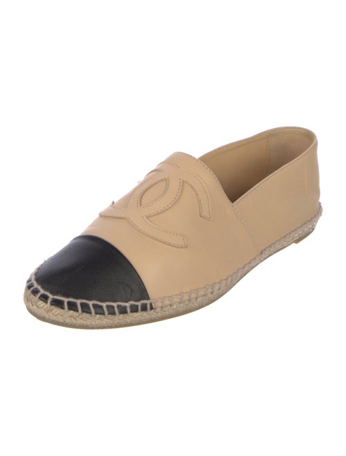 Chanel Interlocking CC Logo Leather Espadrilles