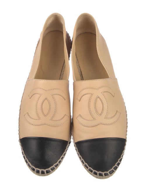 Chanel Interlocking CC Logo Leather Espadrilles