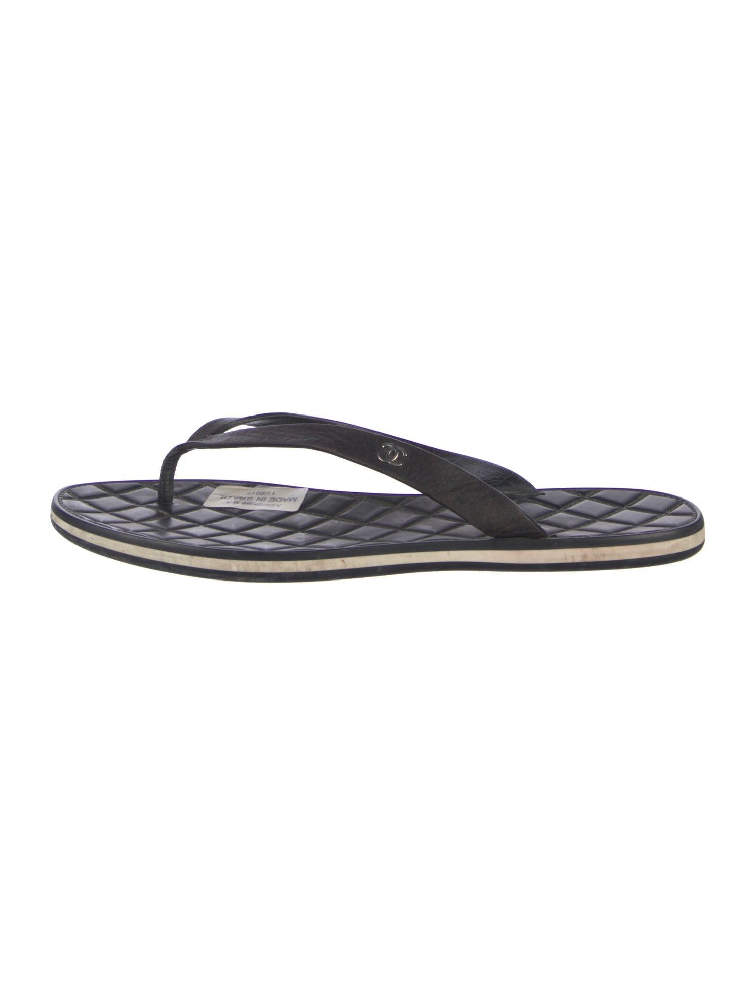 Chanel 2015 Interlocking CC Logo Flip Flops