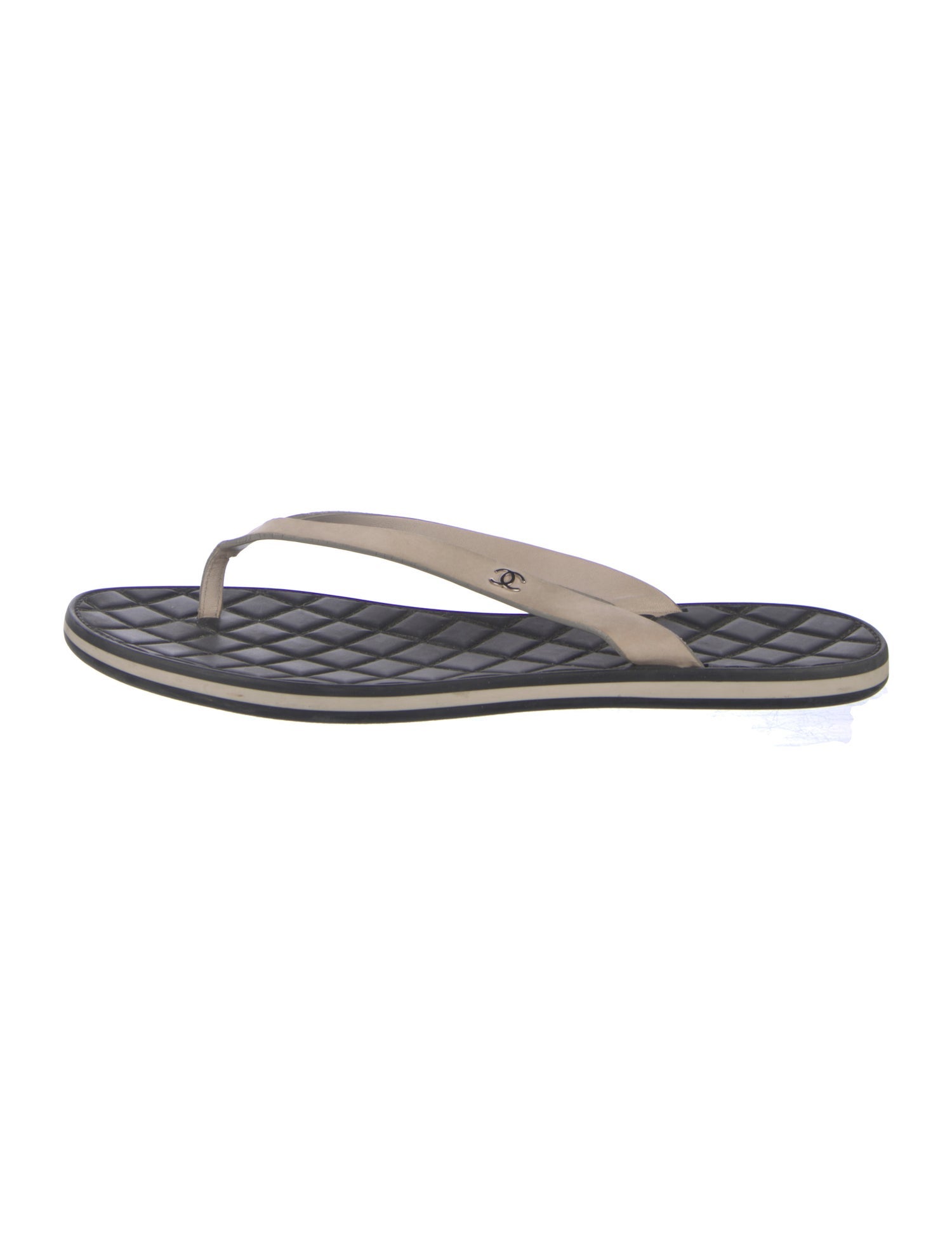 Chanel Interlocking CC Logo Rubber Flip Flops