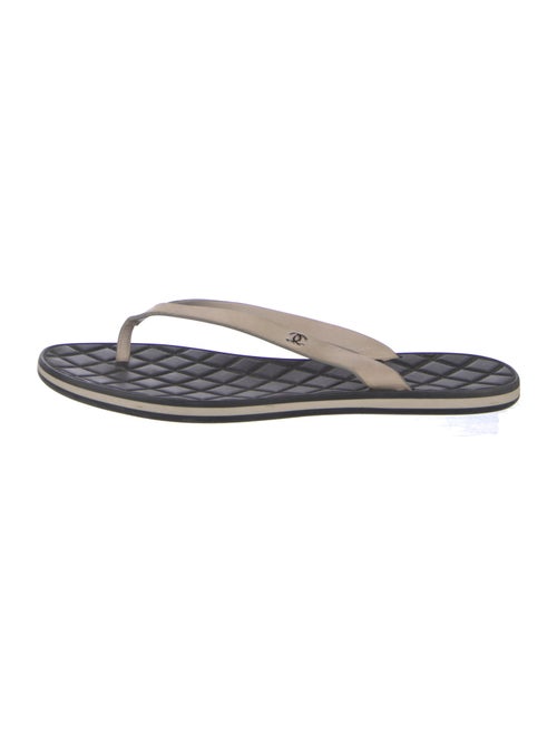 Chanel Interlocking CC Logo Rubber Flip Flops