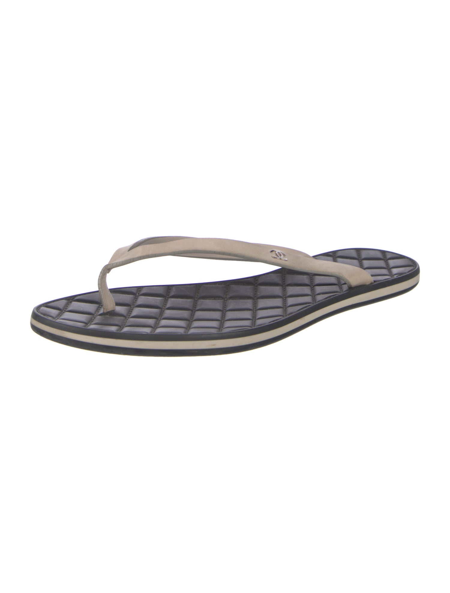 Chanel Interlocking CC Logo Rubber Flip Flops