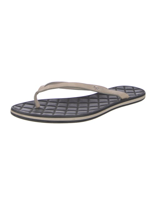 Chanel Interlocking CC Logo Rubber Flip Flops