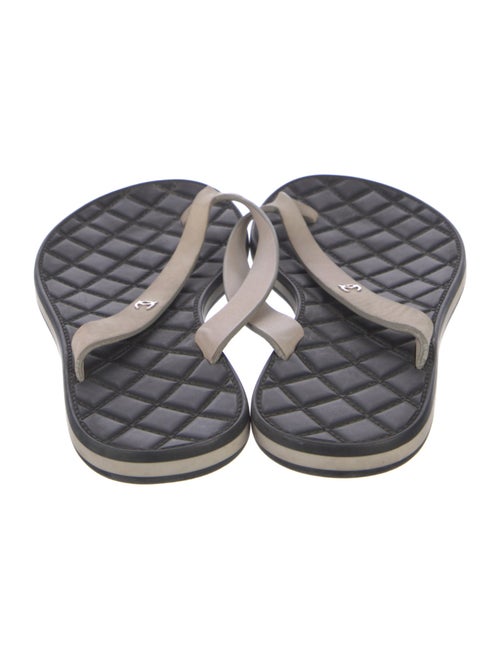 Chanel Interlocking CC Logo Rubber Flip Flops
