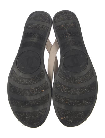 Chanel Interlocking CC Logo Rubber Flip Flops
