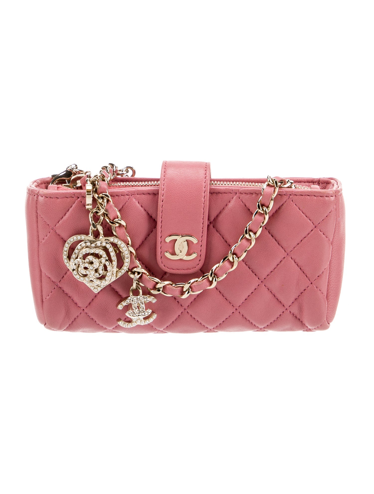Chanel Valentine Charms Mini Phone Holder w/ Chain