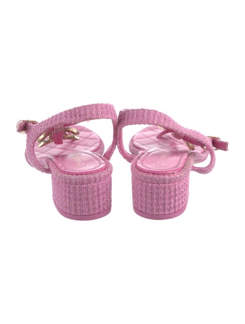 Chanel 2022 Interlocking CC Logo T-Strap Sandals