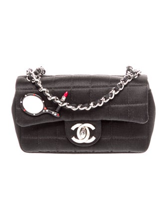 Chanel Mini Satin Chocolate Bar Flap Bag