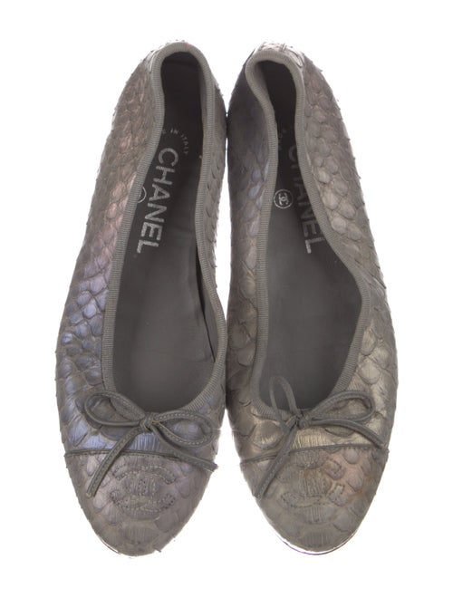 Chanel Interlocking CC Logo Python Ballet Flats