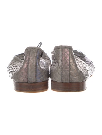 Chanel Interlocking CC Logo Python Ballet Flats