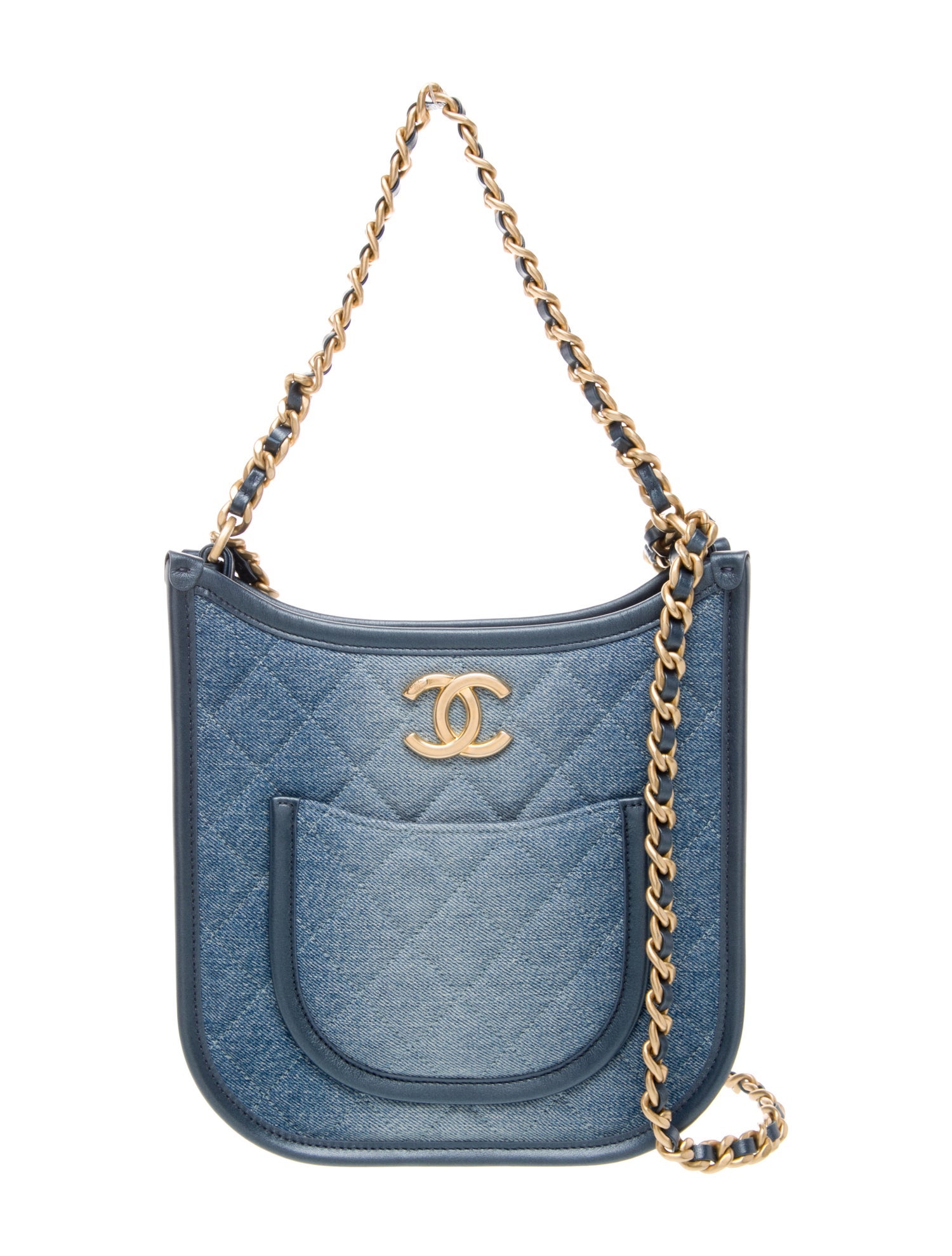 Chanel Denim Quilted CC Hobo