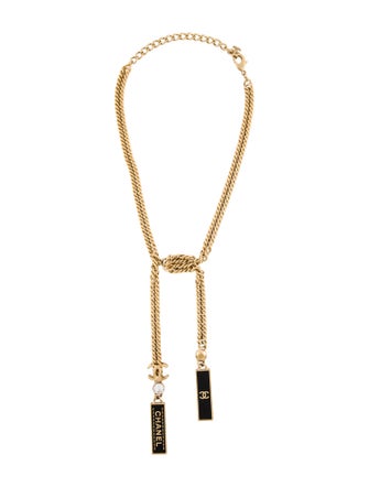 Chanel 2023 Strass 'CHANEL' Lavalier Necklace