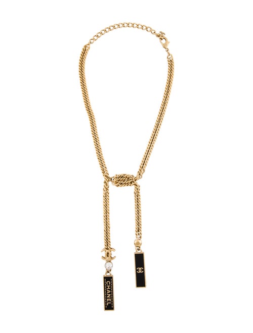 Chanel 2023 Strass 'CHANEL' Lavalier Necklace