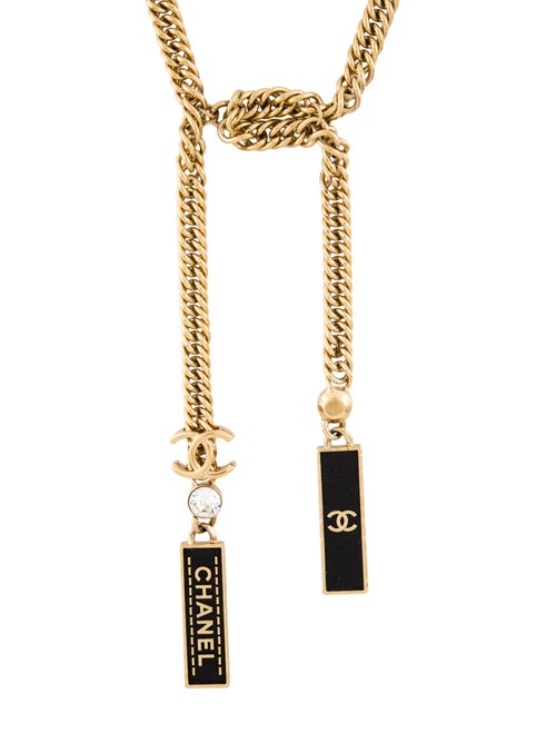Chanel 2023 Strass 'CHANEL' Lavalier Necklace