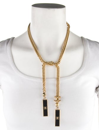 Chanel 2023 Strass 'CHANEL' Lavalier Necklace