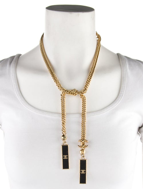 Chanel 2023 Strass 'CHANEL' Lavalier Necklace