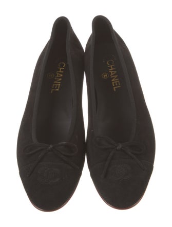 Chanel Interlocking CC Logo Suede Flats