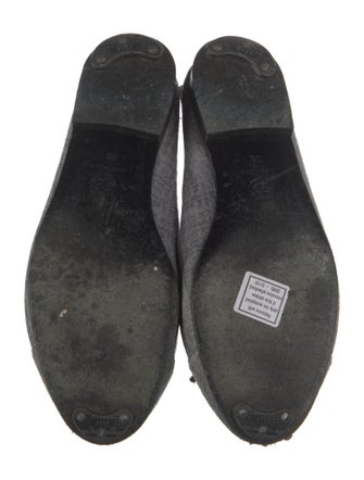 Chanel Interlocking CC Logo Leather Ballet Flats