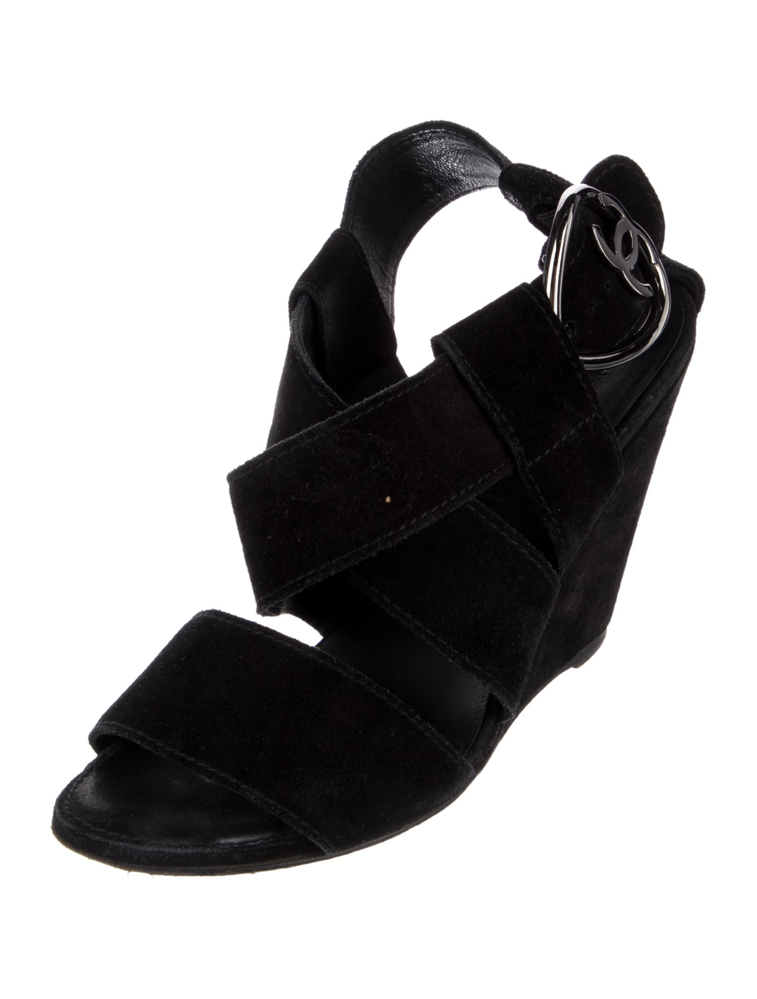 Chanel Vintage Interlocking CC Logo Slingback Sandals