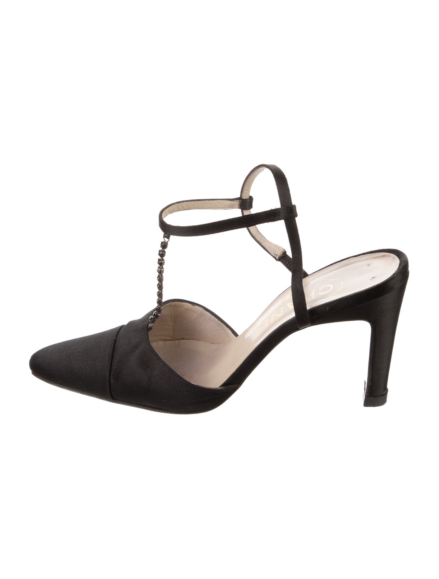 Chanel Vintage Satin T-Strap Pumps