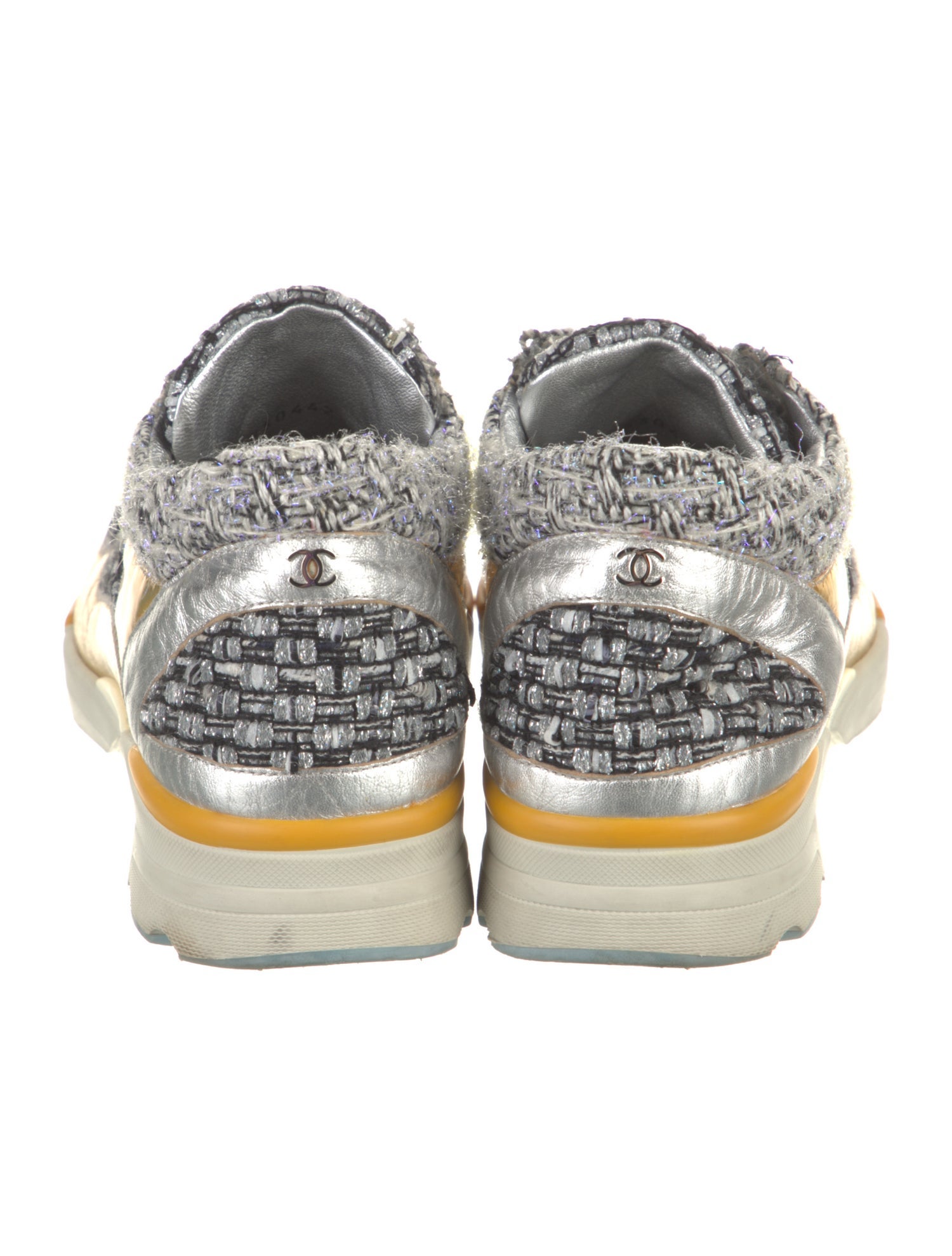 Chanel Interlocking CC Logo Tweed Sneakers