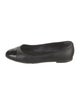 Chanel Interlocking CC Logo Leather Ballet Flats