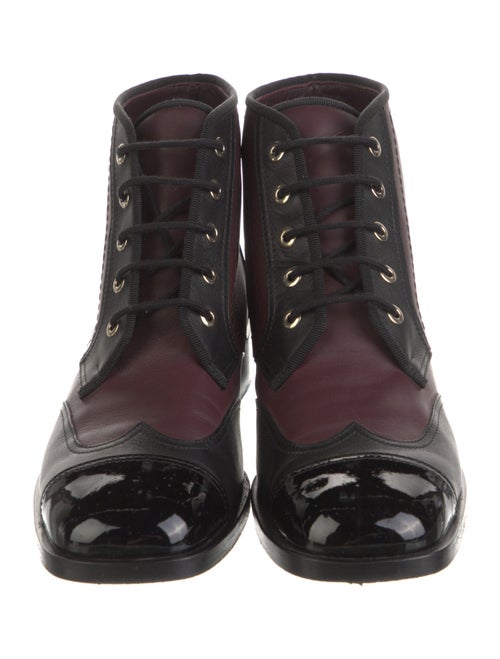 Chanel Interlocking CC Logo Leather Combat Boots