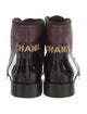 Chanel Interlocking CC Logo Leather Combat Boots