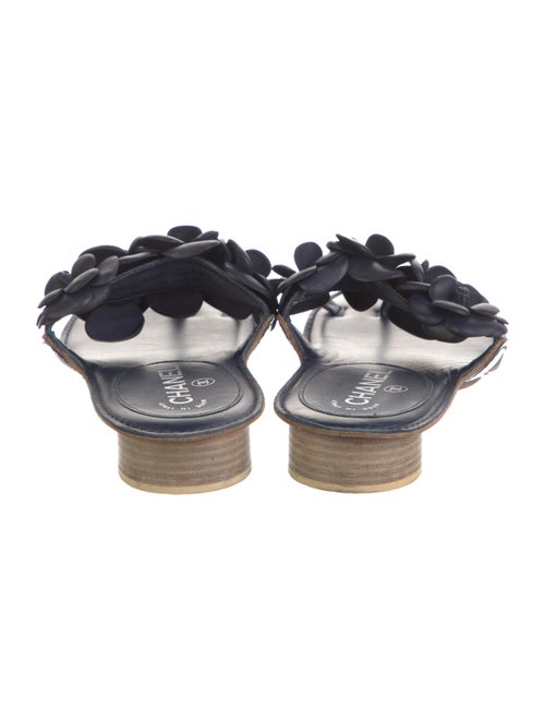 Chanel Interlocking CC Logo Leather Slides