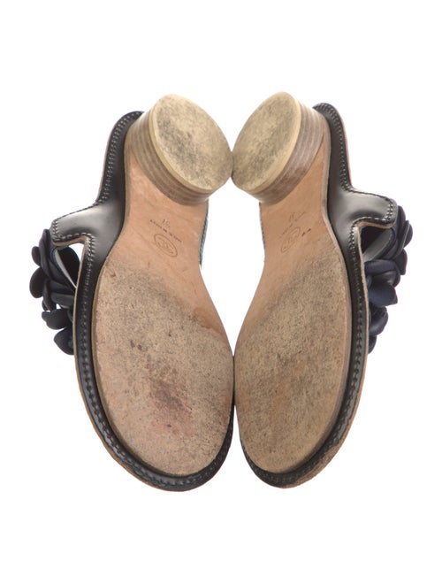 Chanel Interlocking CC Logo Leather Slides