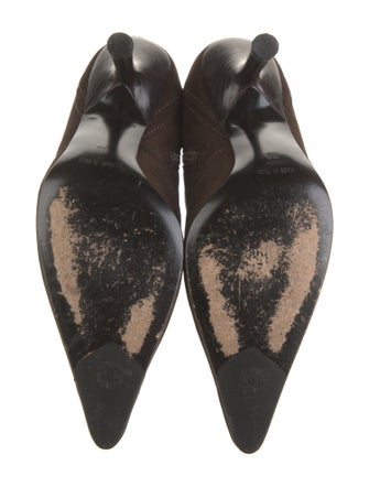 Chanel Interlocking CC Logo Suede Mules