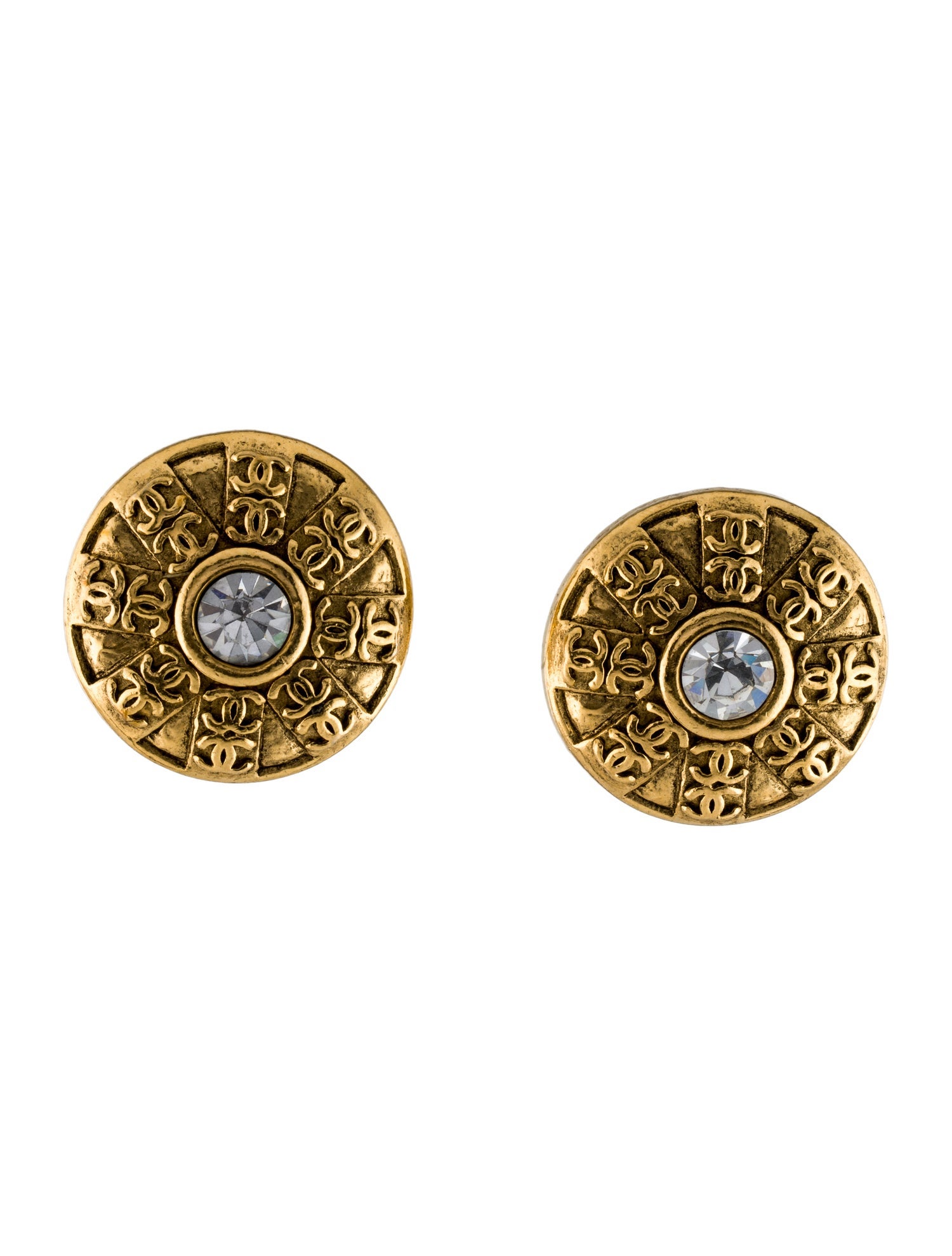 Chanel Vintage Strass Clip-On Earrings