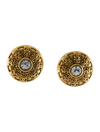 Chanel Vintage Strass Clip-On Earrings