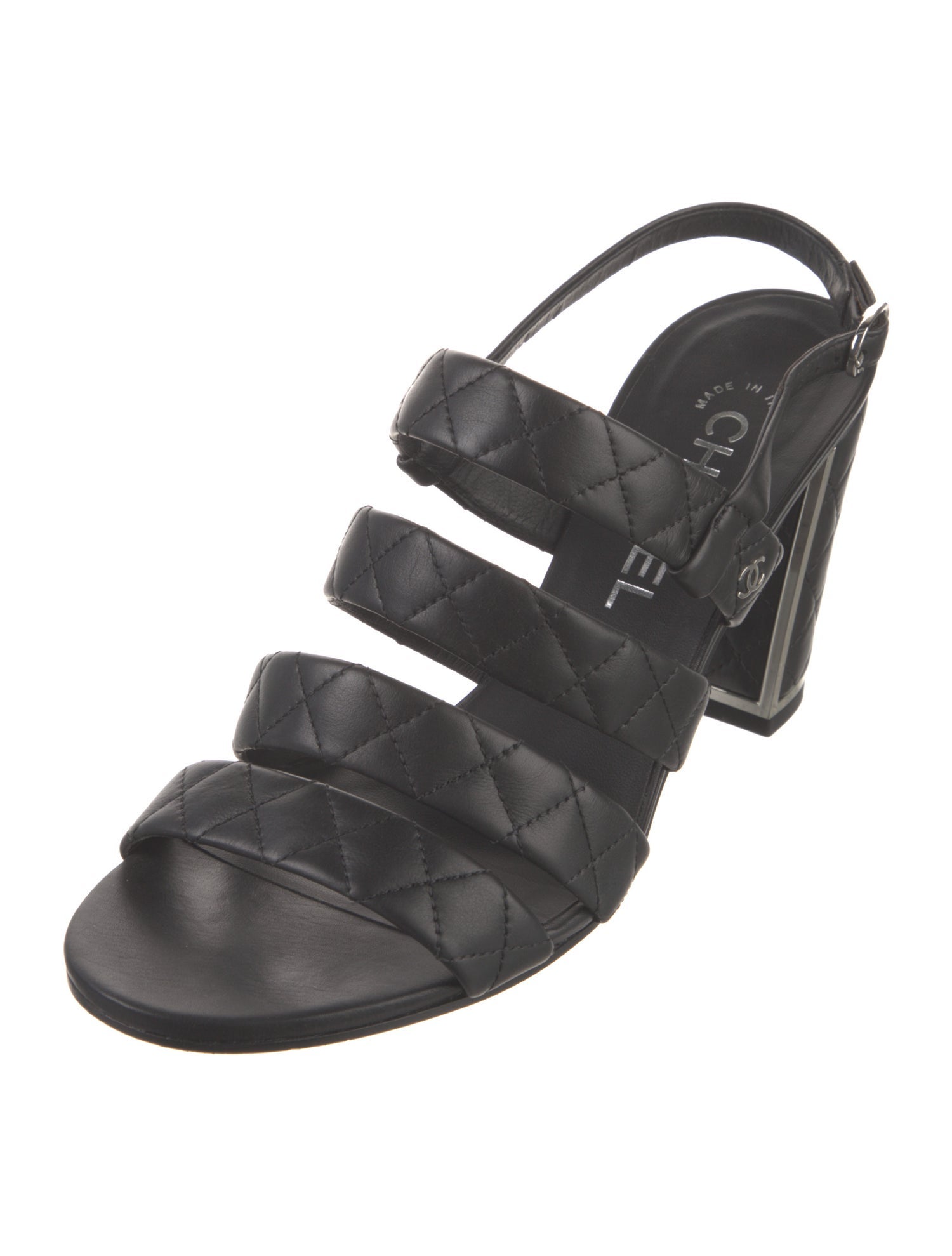 Chanel 2016 Interlocking CC Logo Slingback Sandals