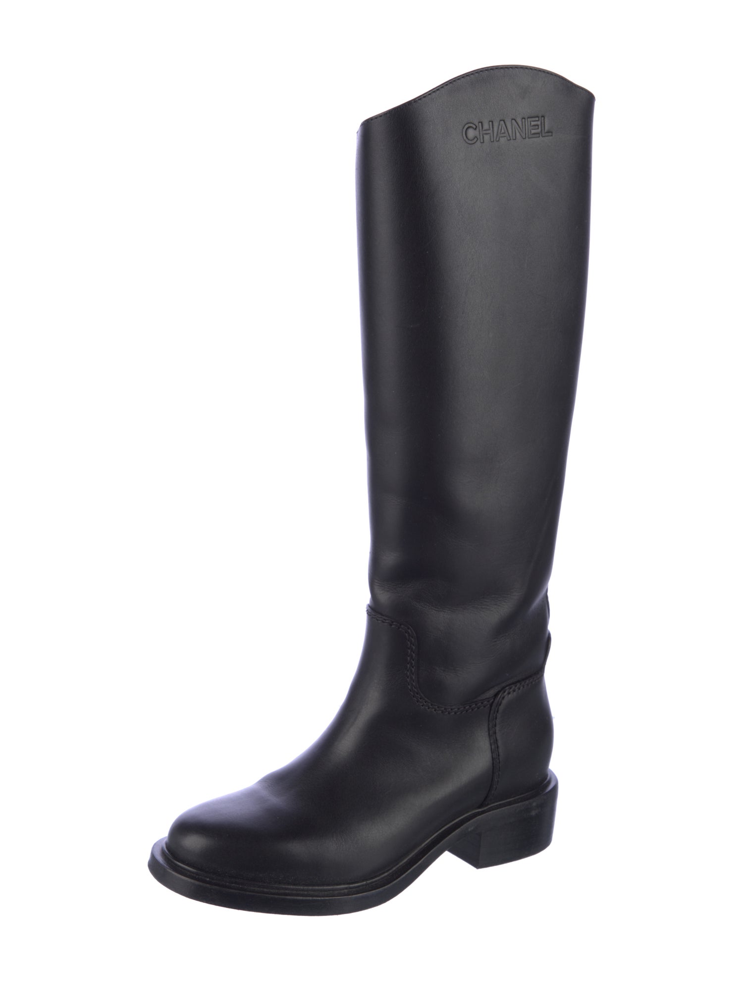 Chanel 2014 Interlocking CC Logo Riding Boots