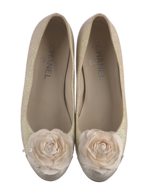Chanel Interlocking CC Logo Glitter Flats