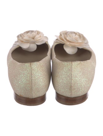 Chanel Interlocking CC Logo Glitter Flats