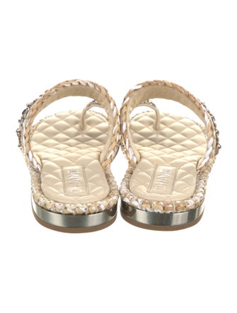 Chanel Interlocking CC Logo Raffia Espadrilles