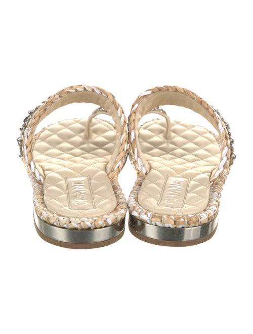 Chanel Interlocking CC Logo Raffia Espadrilles
