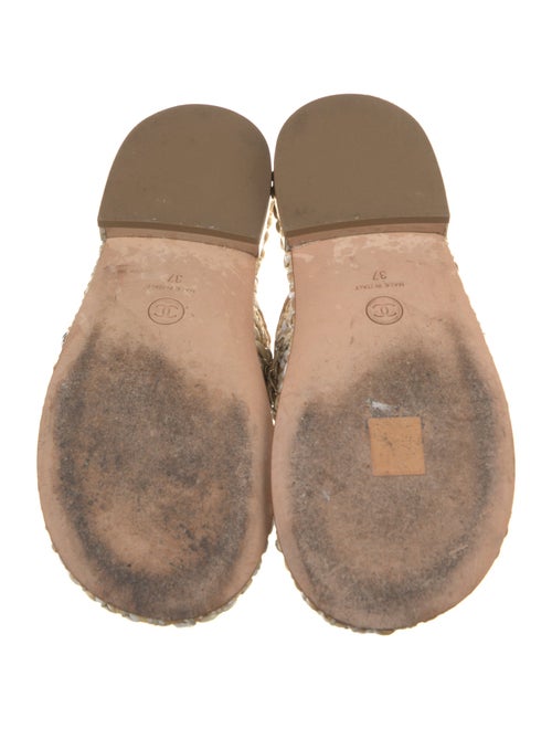 Chanel Interlocking CC Logo Raffia Espadrilles