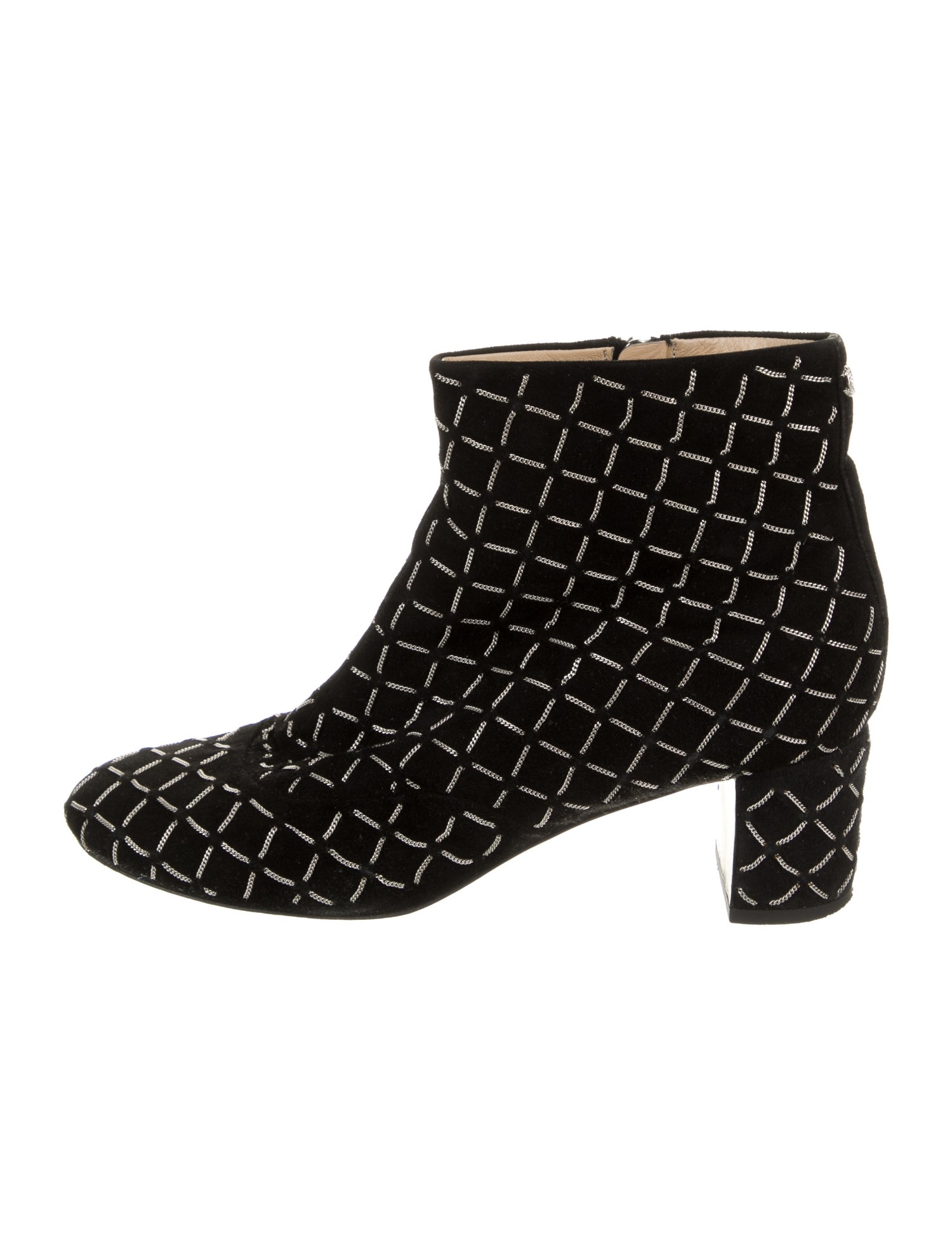 Chanel Interlocking CC Logo Suede Boots