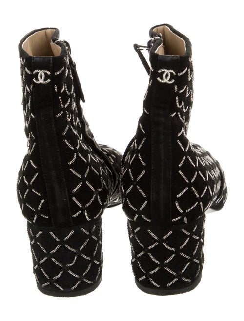 Chanel Interlocking CC Logo Suede Boots