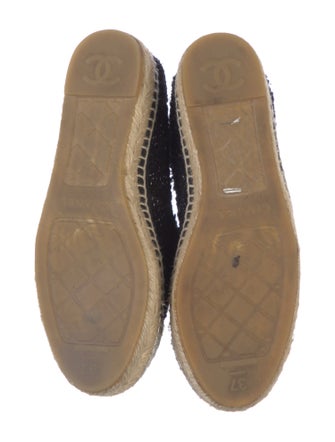 Chanel Interlocking CC Logo Tweed Espadrilles