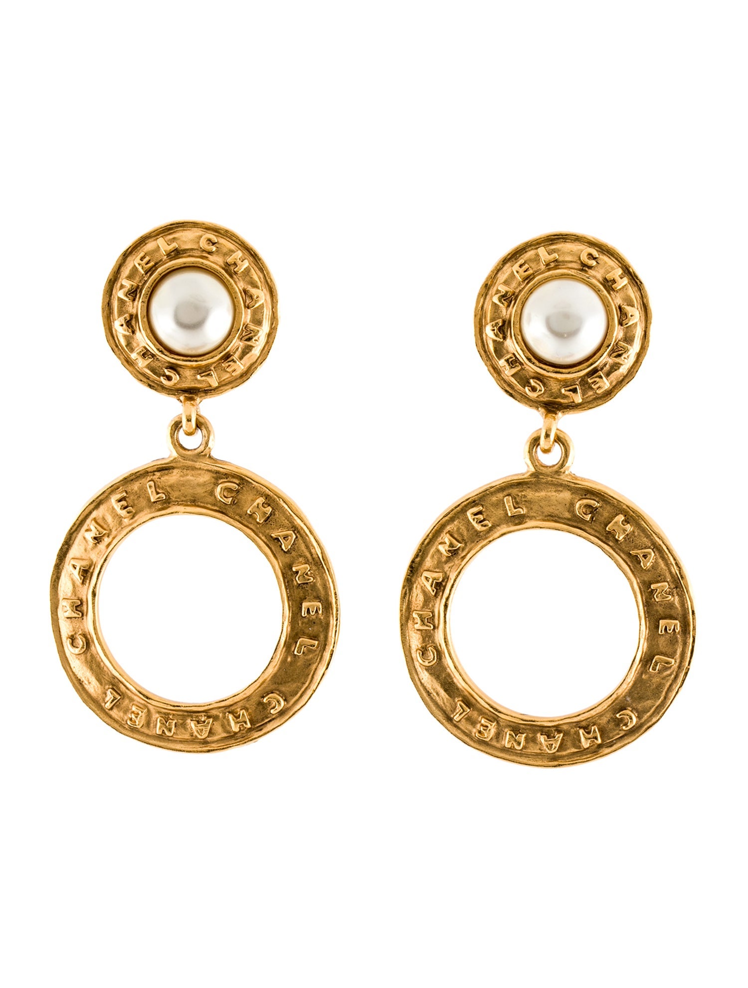 Chanel Vintage Faux Pearl Clip-On Earrings