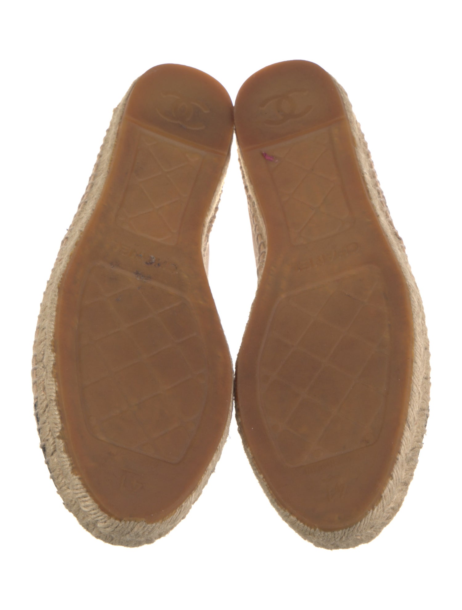 Chanel Interlocking CC Logo Leather Espadrilles