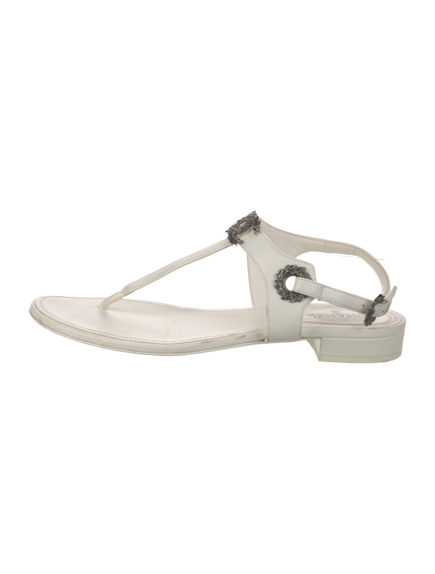 Chanel 2022 Interlocking CC Logo T-Strap Sandals