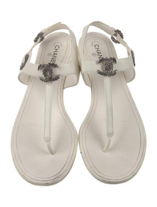 Chanel 2022 Interlocking CC Logo T-Strap Sandals