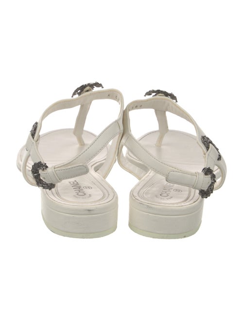 Chanel 2022 Interlocking CC Logo T-Strap Sandals