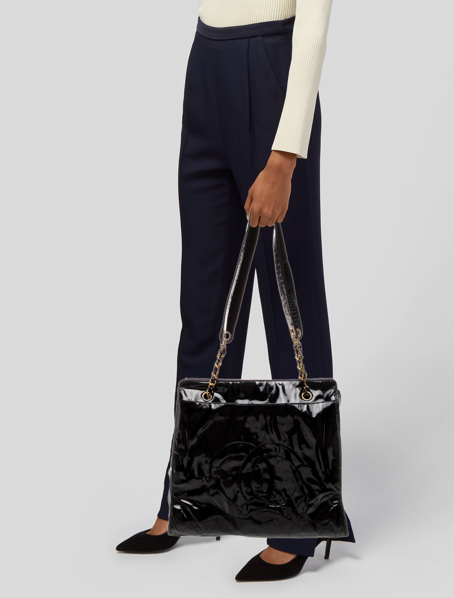 Chanel Vintage Patent CC Tote