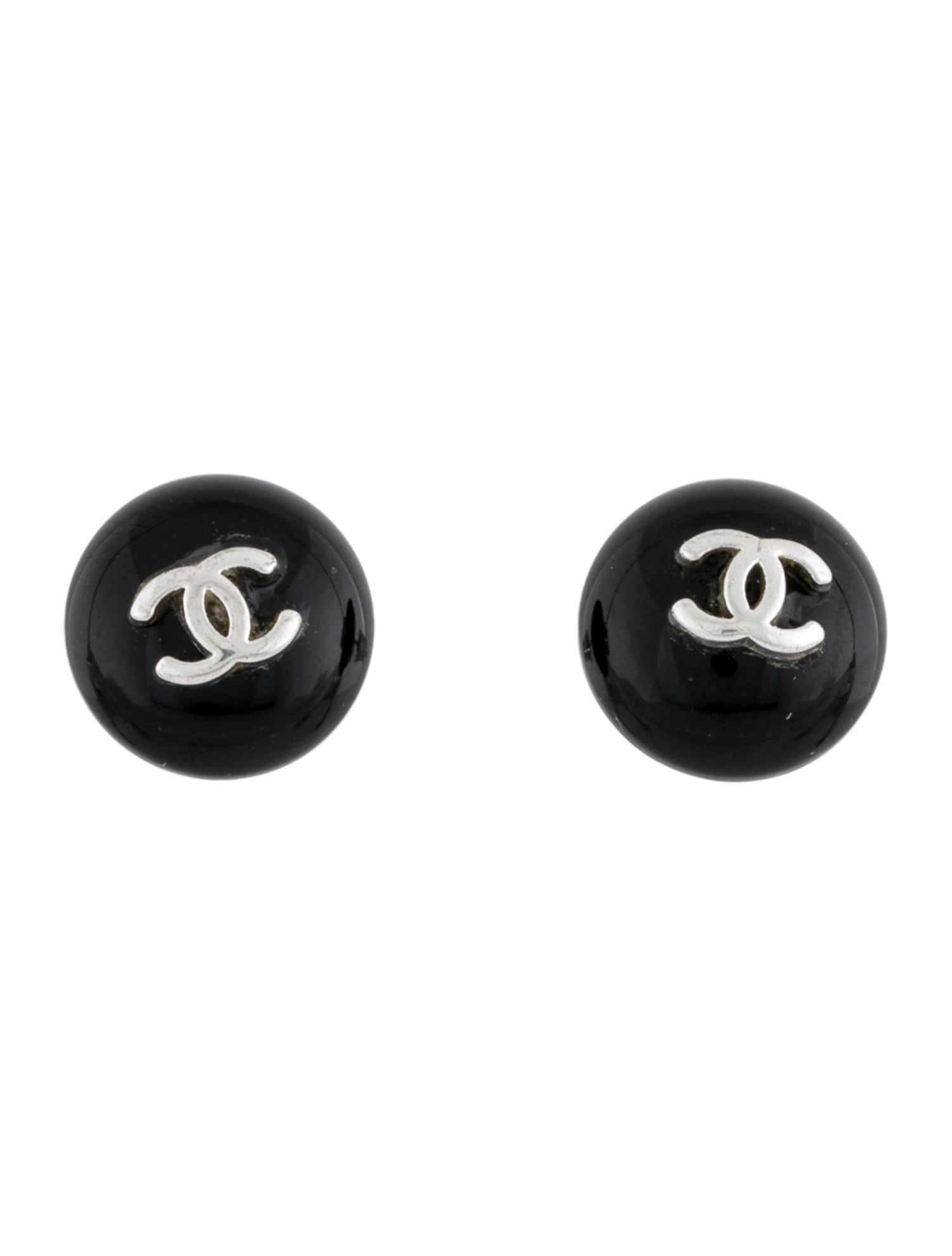 Chanel Vintage Enamel CC Stud Earrings